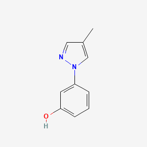 molecular formula C10H10N2O B7578919 3-(4-methyl-1H-pyrazol-1-yl)phenol 