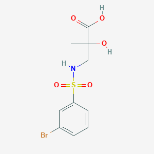 molecular formula C10H12BrNO5S B7578944 3-[(3-Bromophenyl)sulfonylamino]-2-hydroxy-2-methylpropanoic acid 