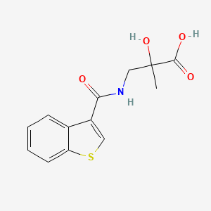 molecular formula C13H13NO4S B7578946 3-(1-Benzothiophene-3-carbonylamino)-2-hydroxy-2-methylpropanoic acid 