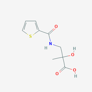 molecular formula C9H11NO4S B7578953 2-Hydroxy-2-methyl-3-(thiophene-2-carbonylamino)propanoic acid 