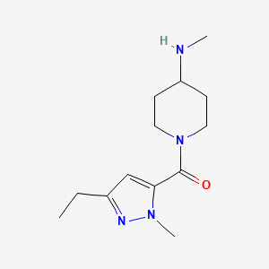 molecular formula C13H22N4O B7578961 (5-Ethyl-2-methylpyrazol-3-yl)-[4-(methylamino)piperidin-1-yl]methanone 