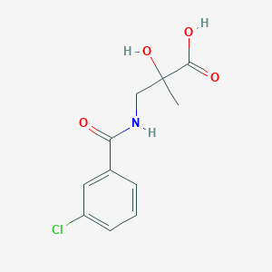 molecular formula C11H12ClNO4 B7578970 3-[(3-Chlorobenzoyl)amino]-2-hydroxy-2-methylpropanoic acid 