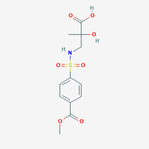 molecular formula C12H15NO7S B7578984 2-Hydroxy-3-[(4-methoxycarbonylphenyl)sulfonylamino]-2-methylpropanoic acid 