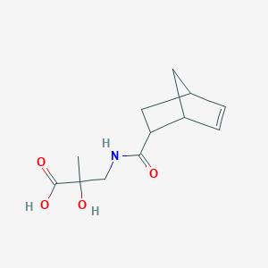 molecular formula C12H17NO4 B7578985 3-(Bicyclo[2.2.1]hept-5-ene-2-carbonylamino)-2-hydroxy-2-methylpropanoic acid 