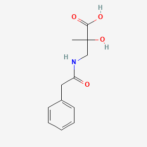 molecular formula C12H15NO4 B7578994 2-Hydroxy-2-methyl-3-[(2-phenylacetyl)amino]propanoic acid 