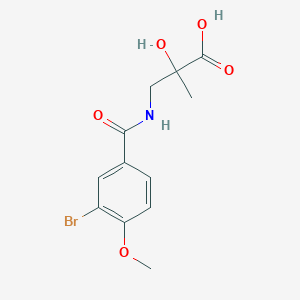 molecular formula C12H14BrNO5 B7579002 3-[(3-Bromo-4-methoxybenzoyl)amino]-2-hydroxy-2-methylpropanoic acid 