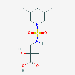 molecular formula C11H22N2O5S B7579016 3-[(3,5-Dimethylpiperidin-1-yl)sulfonylamino]-2-hydroxy-2-methylpropanoic acid 