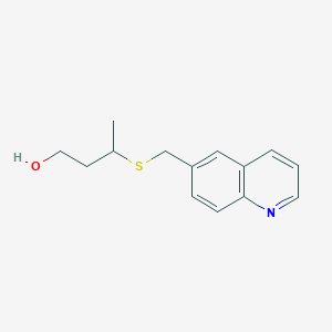 molecular formula C14H17NOS B7579021 3-(Quinolin-6-ylmethylsulfanyl)butan-1-ol 