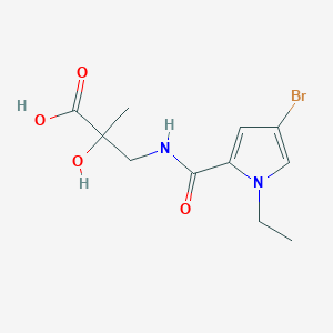 3-[(4-Bromo-1-ethylpyrrole-2-carbonyl)amino]-2-hydroxy-2-methylpropanoic acid