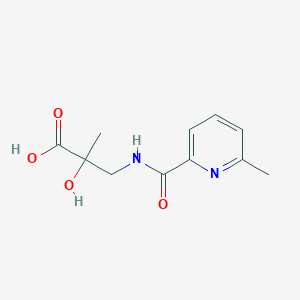 molecular formula C11H14N2O4 B7579057 2-Hydroxy-2-methyl-3-[(6-methylpyridine-2-carbonyl)amino]propanoic acid 