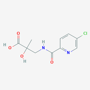 molecular formula C10H11ClN2O4 B7579066 3-[(5-Chloropyridine-2-carbonyl)amino]-2-hydroxy-2-methylpropanoic acid 