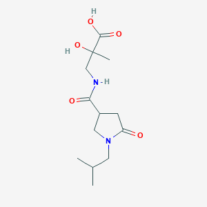 molecular formula C13H22N2O5 B7579074 2-Hydroxy-2-methyl-3-[[1-(2-methylpropyl)-5-oxopyrrolidine-3-carbonyl]amino]propanoic acid 