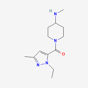 molecular formula C13H22N4O B7579075 (2-Ethyl-5-methylpyrazol-3-yl)-[4-(methylamino)piperidin-1-yl]methanone 
