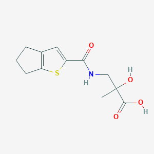 molecular formula C12H15NO4S B7579089 3-(5,6-dihydro-4H-cyclopenta[b]thiophene-2-carbonylamino)-2-hydroxy-2-methylpropanoic acid 