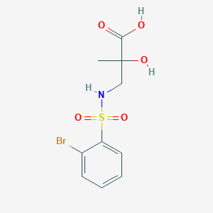 molecular formula C10H12BrNO5S B7579094 3-[(2-Bromophenyl)sulfonylamino]-2-hydroxy-2-methylpropanoic acid 