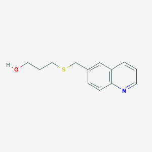 molecular formula C13H15NOS B7579098 3-(Quinolin-6-ylmethylsulfanyl)propan-1-ol 