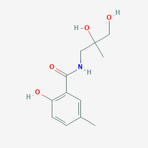 molecular formula C12H17NO4 B7579125 N-(2,3-dihydroxy-2-methylpropyl)-2-hydroxy-5-methylbenzamide 