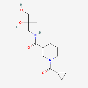 molecular formula C14H24N2O4 B7579128 1-(cyclopropanecarbonyl)-N-(2,3-dihydroxy-2-methylpropyl)piperidine-3-carboxamide 