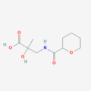 molecular formula C10H17NO5 B7579144 2-Hydroxy-2-methyl-3-(oxane-2-carbonylamino)propanoic acid 