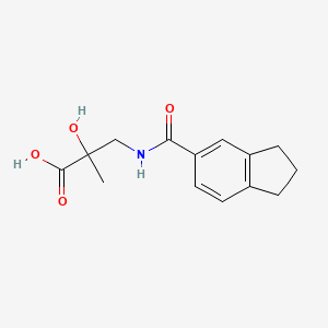 molecular formula C14H17NO4 B7579157 3-(2,3-dihydro-1H-indene-5-carbonylamino)-2-hydroxy-2-methylpropanoic acid 