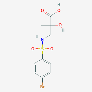 molecular formula C10H12BrNO5S B7579158 3-[(4-Bromophenyl)sulfonylamino]-2-hydroxy-2-methylpropanoic acid 