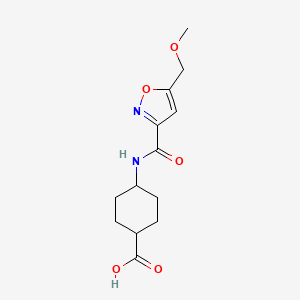 molecular formula C13H18N2O5 B7579187 4-[[5-(Methoxymethyl)-1,2-oxazole-3-carbonyl]amino]cyclohexane-1-carboxylic acid 