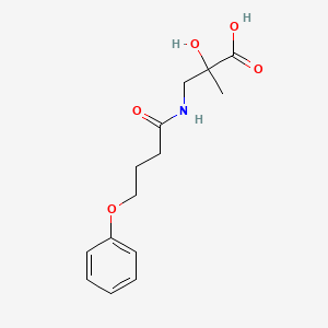molecular formula C14H19NO5 B7579192 2-Hydroxy-2-methyl-3-(4-phenoxybutanoylamino)propanoic acid 