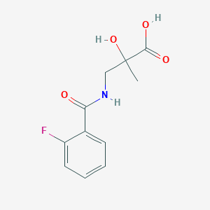 molecular formula C11H12FNO4 B7579200 3-[(2-Fluorobenzoyl)amino]-2-hydroxy-2-methylpropanoic acid 