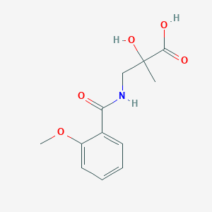 molecular formula C12H15NO5 B7579201 2-Hydroxy-3-[(2-methoxybenzoyl)amino]-2-methylpropanoic acid 