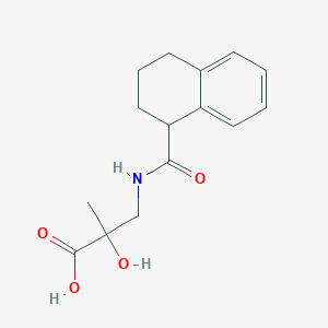 molecular formula C15H19NO4 B7579206 2-Hydroxy-2-methyl-3-(1,2,3,4-tetrahydronaphthalene-1-carbonylamino)propanoic acid 