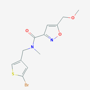 molecular formula C12H13BrN2O3S B7579211 N-[(5-bromothiophen-3-yl)methyl]-5-(methoxymethyl)-N-methyl-1,2-oxazole-3-carboxamide 