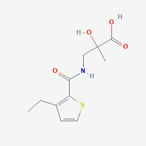 molecular formula C11H15NO4S B7579212 3-[(3-Ethylthiophene-2-carbonyl)amino]-2-hydroxy-2-methylpropanoic acid 