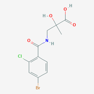 molecular formula C11H11BrClNO4 B7579214 3-[(4-Bromo-2-chlorobenzoyl)amino]-2-hydroxy-2-methylpropanoic acid 