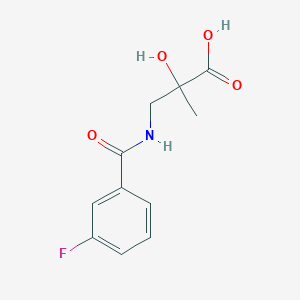 molecular formula C11H12FNO4 B7579217 3-[(3-Fluorobenzoyl)amino]-2-hydroxy-2-methylpropanoic acid 