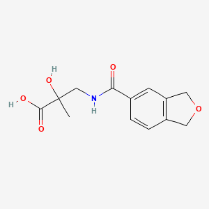 molecular formula C13H15NO5 B7579222 3-(1,3-Dihydro-2-benzofuran-5-carbonylamino)-2-hydroxy-2-methylpropanoic acid 