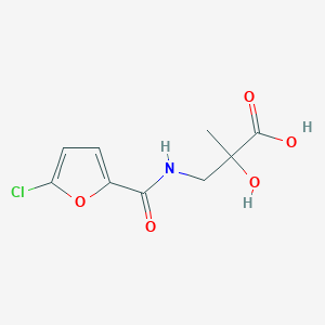 molecular formula C9H10ClNO5 B7579223 3-[(5-Chlorofuran-2-carbonyl)amino]-2-hydroxy-2-methylpropanoic acid 