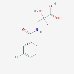 molecular formula C12H14ClNO4 B7579233 3-[(3-Chloro-4-methylbenzoyl)amino]-2-hydroxy-2-methylpropanoic acid 