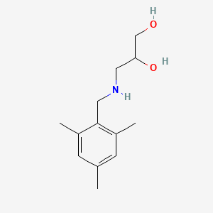 molecular formula C13H21NO2 B7579250 3-[(2,4,6-Trimethylphenyl)methylamino]propane-1,2-diol 