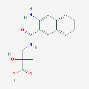 molecular formula C15H16N2O4 B7579256 3-[(3-Aminonaphthalene-2-carbonyl)amino]-2-hydroxy-2-methylpropanoic acid 