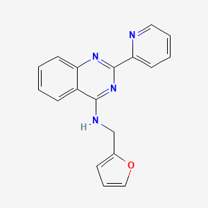 molecular formula C18H14N4O B7579262 N-(furan-2-ylmethyl)-2-pyridin-2-ylquinazolin-4-amine 