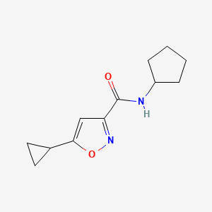 molecular formula C12H16N2O2 B7579270 N-cyclopentyl-5-cyclopropylisoxazole-3-carboxamide 