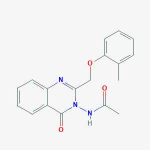 molecular formula C18H17N3O3 B7579286 N-{2-[(2-methylphenoxy)methyl]-4-oxoquinazolin-3(4H)-yl}acetamide 