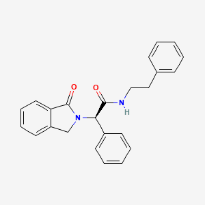molecular formula C24H22N2O2 B7579304 (2R)-2-(1-oxo-1,3-dihydro-2H-isoindol-2-yl)-2-phenyl-N-(2-phenylethyl)acetamide 