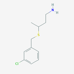 3-[(3-Chlorophenyl)methylsulfanyl]butan-1-amine