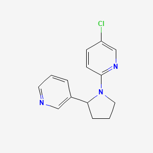 molecular formula C14H14ClN3 B7579319 5-Chloro-2-(2-pyridin-3-ylpyrrolidin-1-yl)pyridine 
