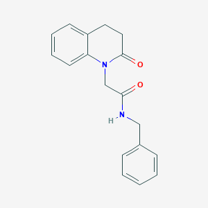 molecular formula C18H18N2O2 B7579327 N-benzyl-2-(2-oxo-3,4-dihydroquinolin-1(2H)-yl)acetamide 