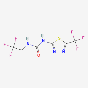 molecular formula C6H4F6N4OS B7579336 1-(2,2,2-三氟乙基)-3-[5-(三氟甲基)-1,3,4-噻二唑-2-基]脲 
