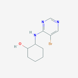 molecular formula C10H14BrN3O B7579361 2-[(5-Bromopyrimidin-4-yl)amino]cyclohexan-1-ol 