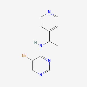 molecular formula C11H11BrN4 B7579366 5-bromo-N-(1-pyridin-4-ylethyl)pyrimidin-4-amine 