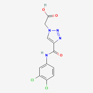 molecular formula C11H8Cl2N4O3 B7579384 2-[4-[(3,4-Dichlorophenyl)carbamoyl]triazol-1-yl]acetic acid 